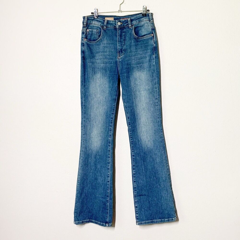 Pilcro The Icon Flare Leg Jeans 28 Medium Blue Wash Fading Anthropologie